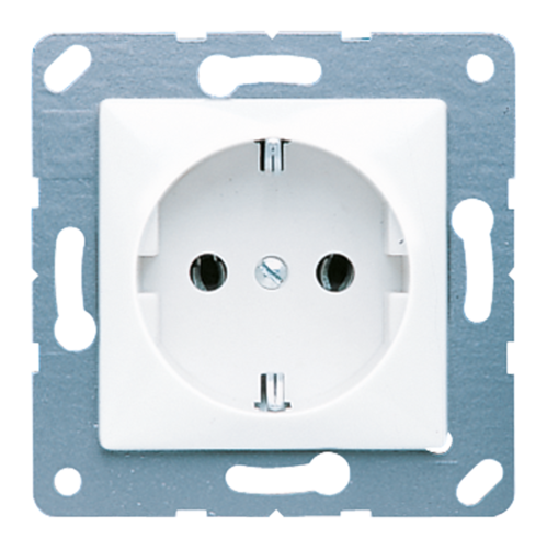 Розетка JUNG CD 500, скрытый монтаж, с заземлением, белый