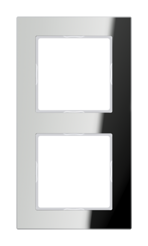 Рамка 2 поста JUNG A CREATION, зеркальное серебро