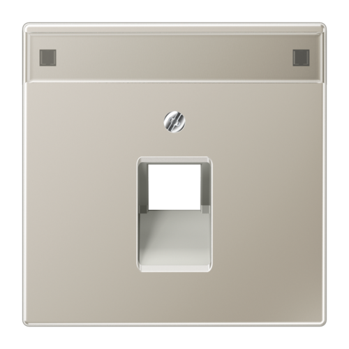 JUNG LS 990 Edelstahl Накладка 1-ой наклонной ТЛФ/комп розетки с полем для надписи