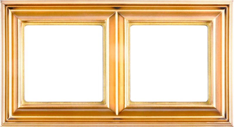 Eco Profi DECO - Рамка для вертикальной и горизонтальной установки 2-местная, цвет золото