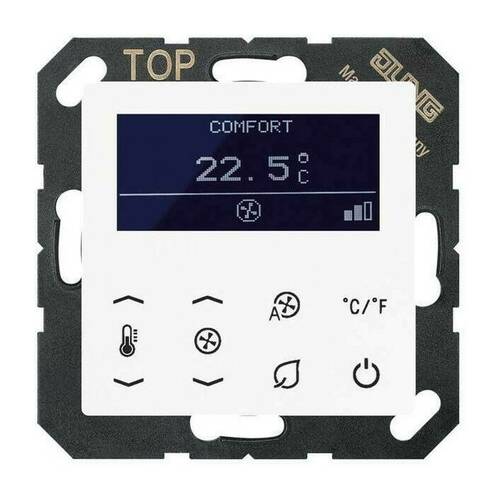 Терморегулятор Jung А-СЕРИЯ, с дисплеем, электронный, белый, TRDA523028WW