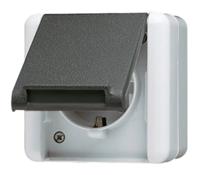 Розетка JUNG AS 500, скрытый монтаж, с заземлением, белый