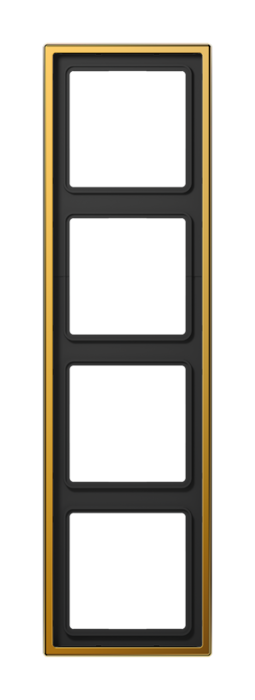 Рамка 4 поста JUNG LS METAL, золотой