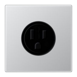 Розетка JUNG LS 990, скрытый монтаж, с заземлением, алюминий